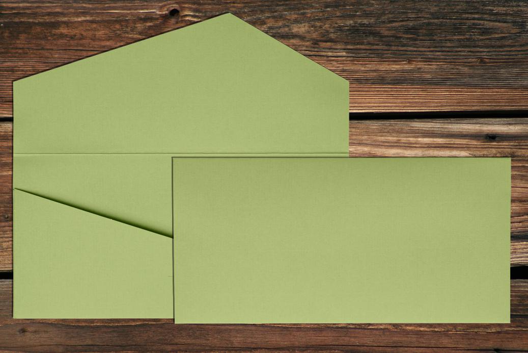 Geschenkkarte DL 110x220 mm Pistache gerippt 220 g/qm